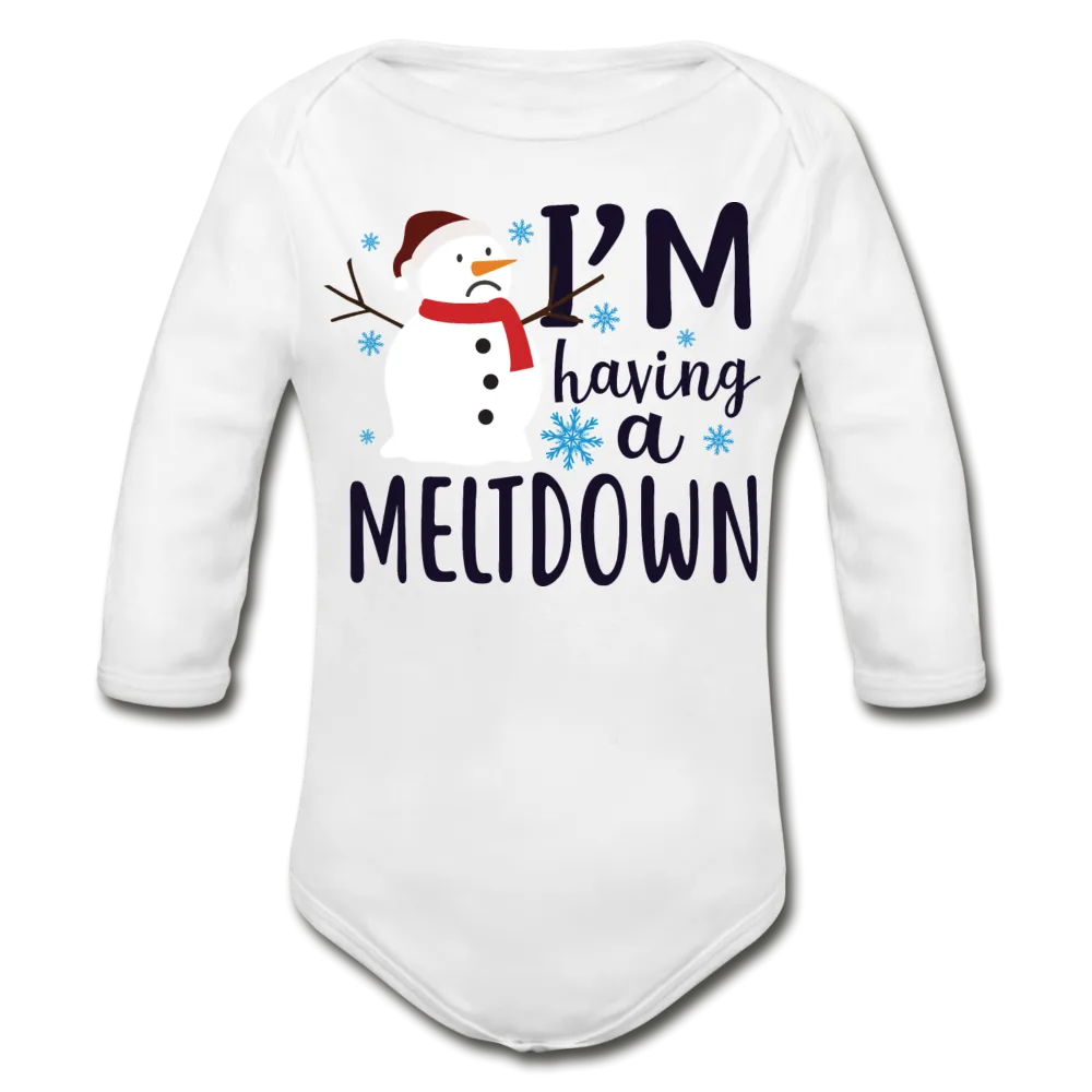 I'm Having a Meltdown Organic Long Sleeve Baby Bodysuit