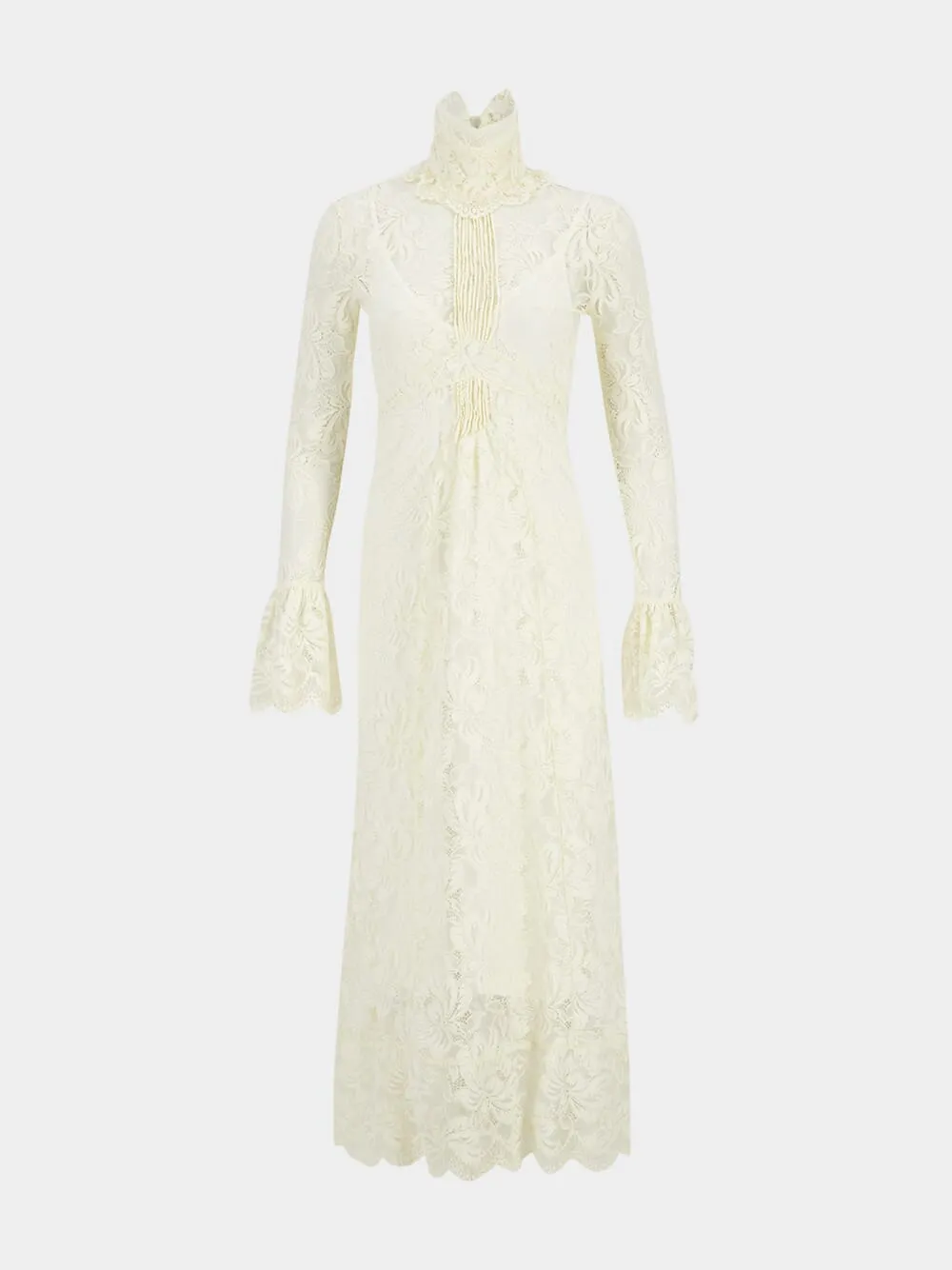 Ivory Layered Lace Maxi Dress