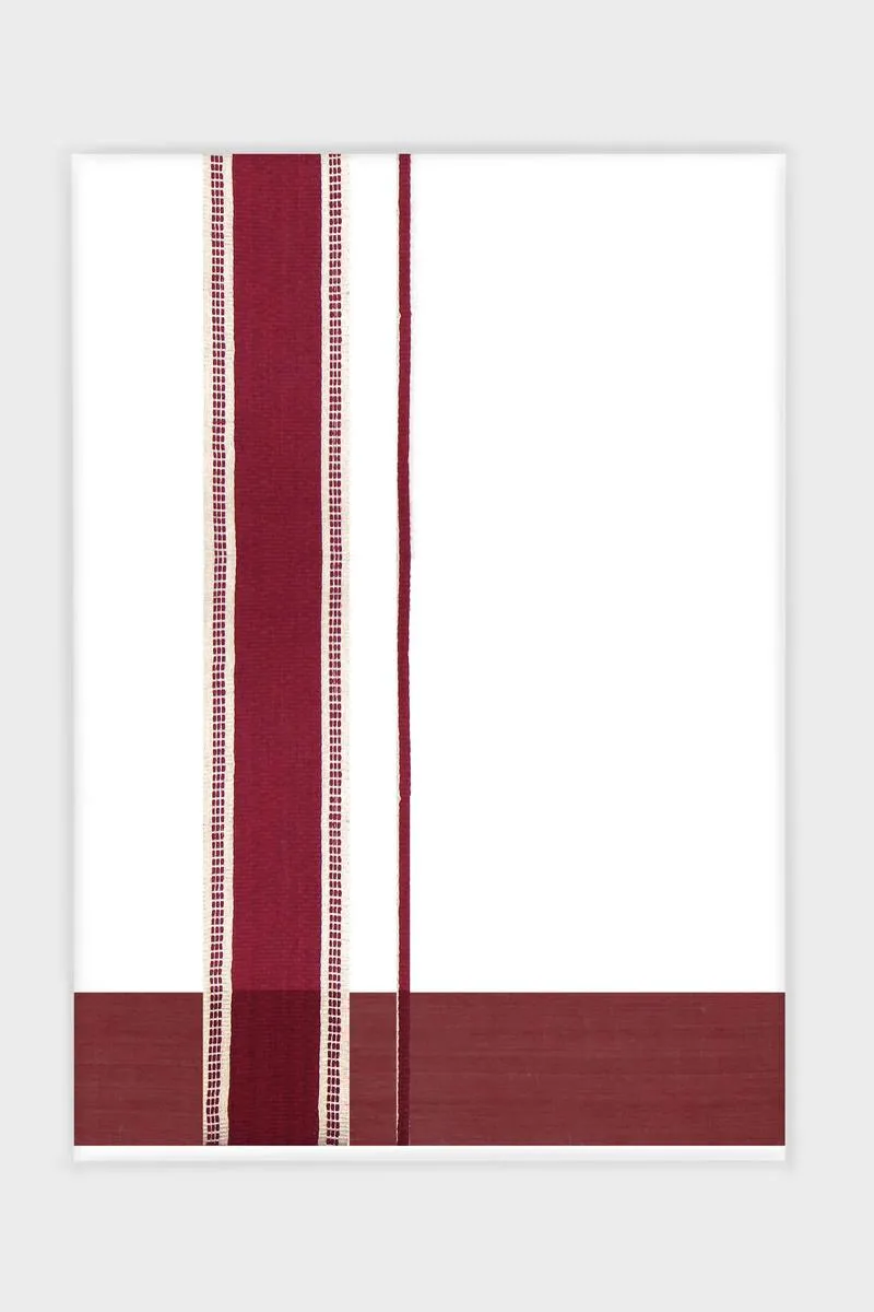 Julian Yadav - Rubby Red Smooth Cotton Double Layered Dhoti With Fancy Borders | Uathayam