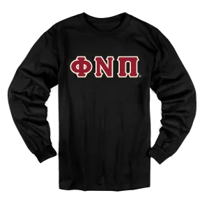 Kappa Alpha Psi Phi Nu Pi Long Sleeve 3-Letter Tee (Black)