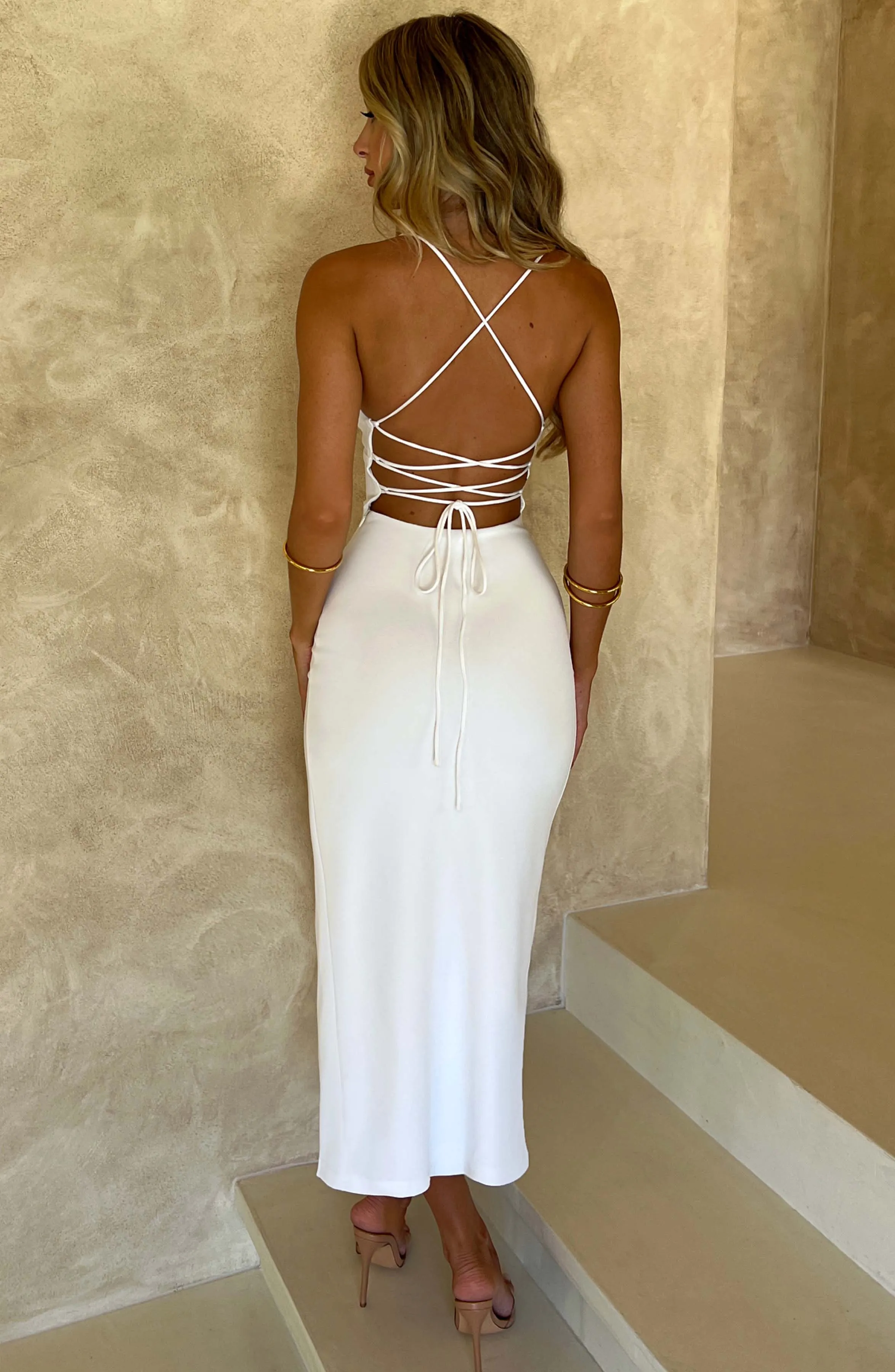 Kiana Midi Dress - White