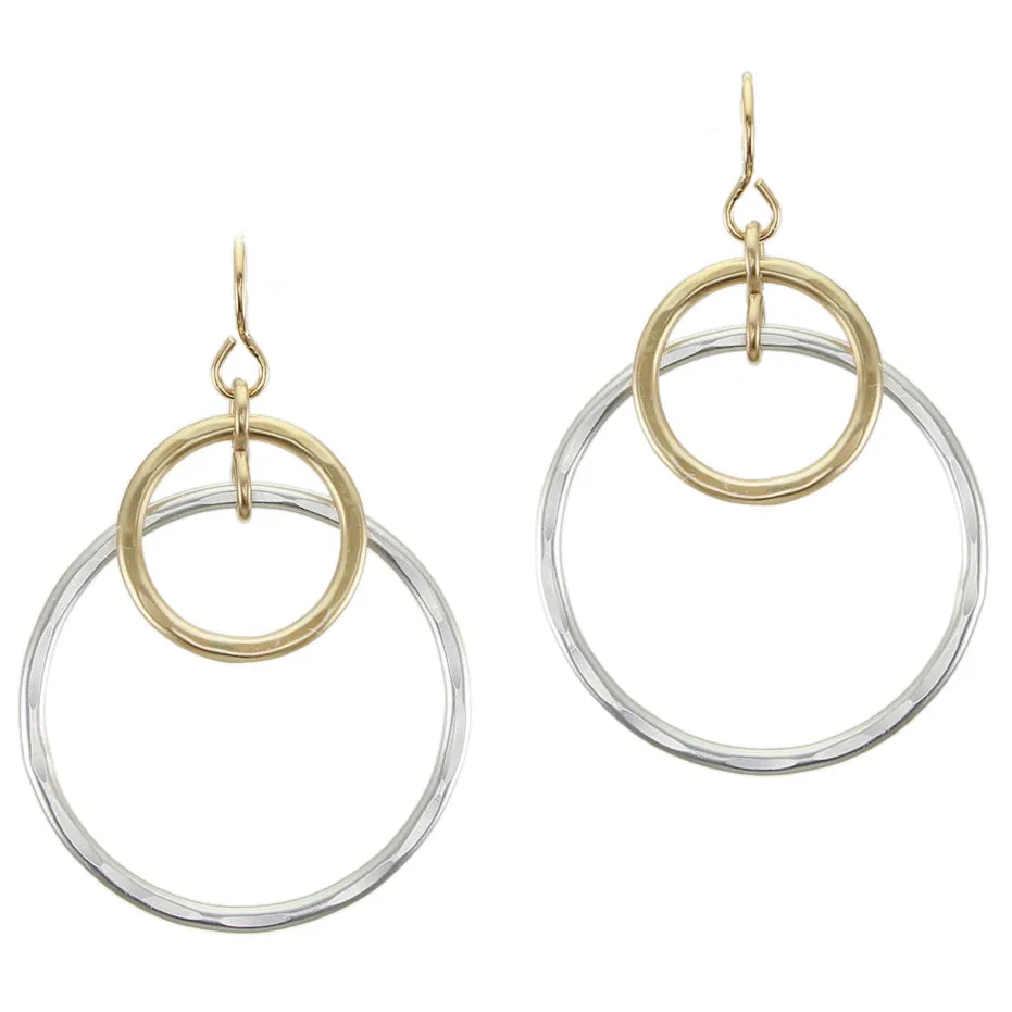 Large Layered Rings Wire Earrings