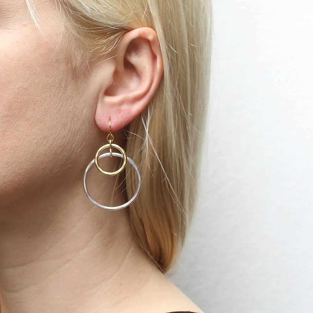 Large Layered Rings Wire Earrings