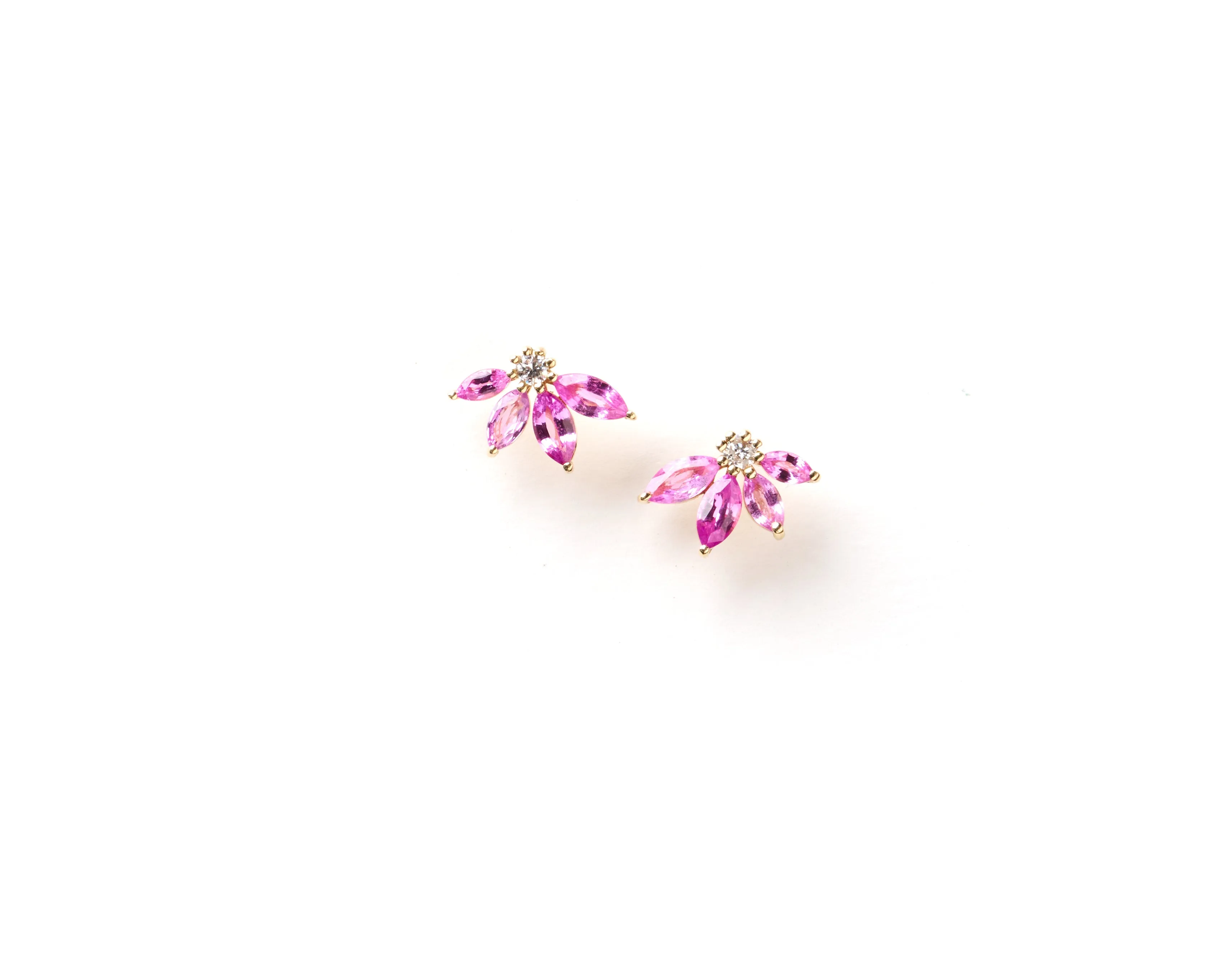 Large Pink Half Daisy Earrings