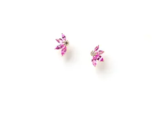 Large Pink Half Daisy Earrings