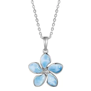 Larimar Sunrise Plumeria Pendant