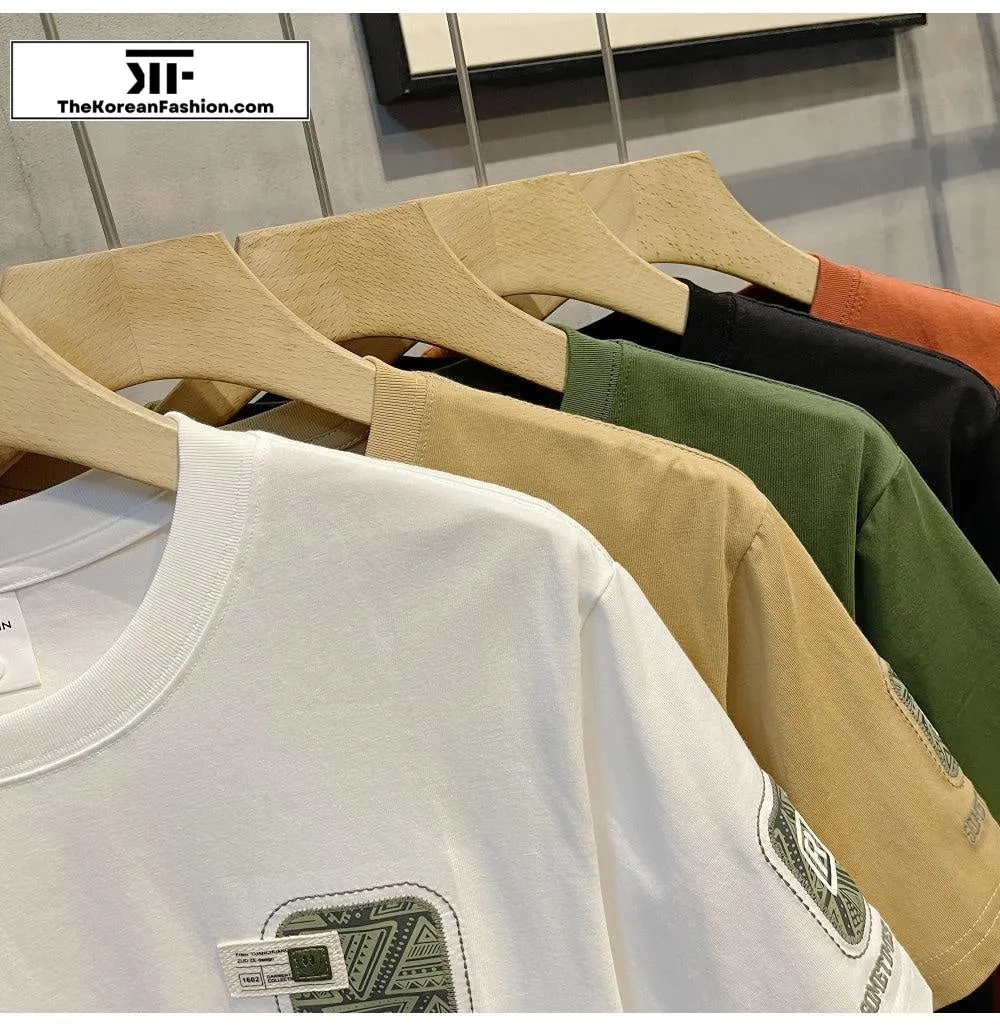 Letter 'R' Embroidered T-shirt