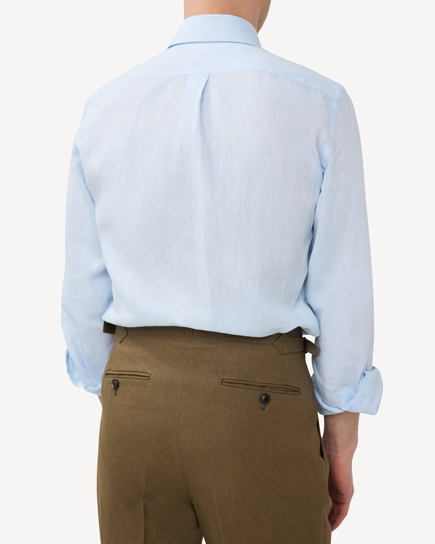 Light Blue Linen Button Down Shirt
