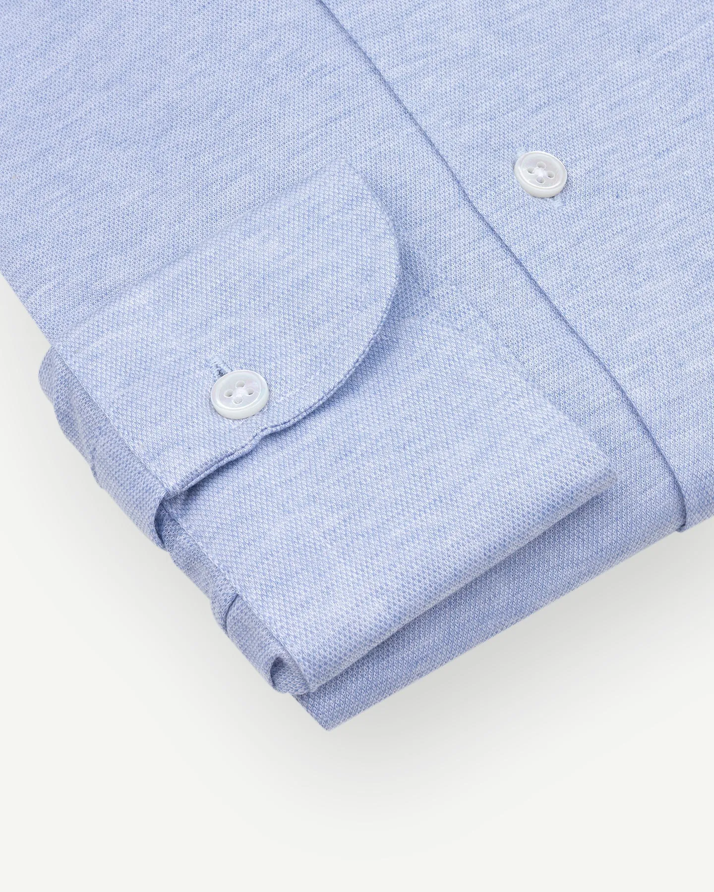 Light Blue Piqué Spread Collar Shirt