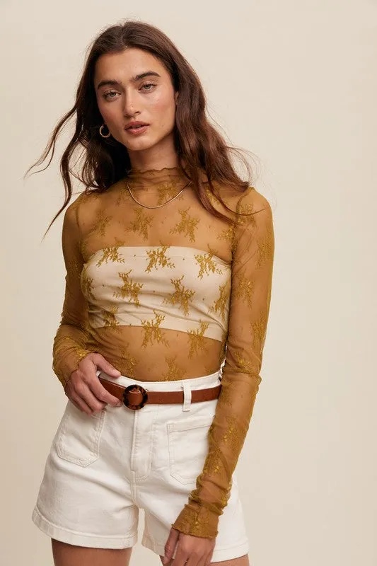 Listicle Lace Top n Lemon Grass
