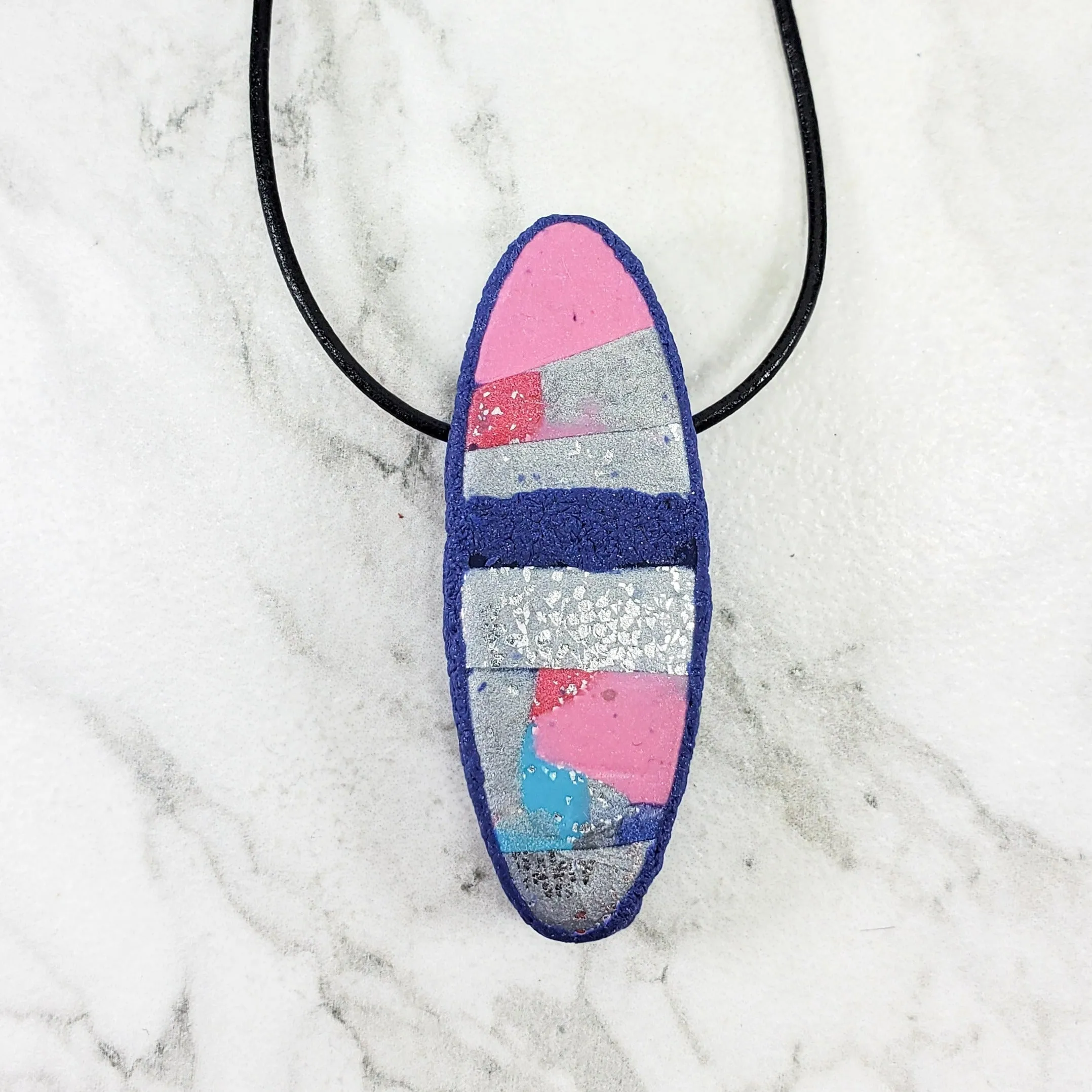 Long Oval Pendant - Very Peri