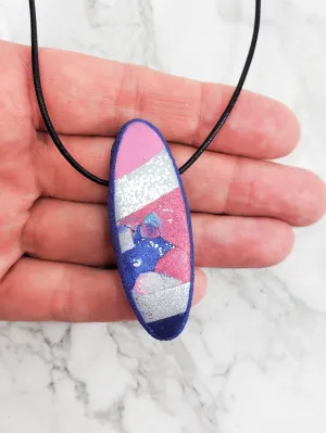 Long Oval Pendant - Very Peri