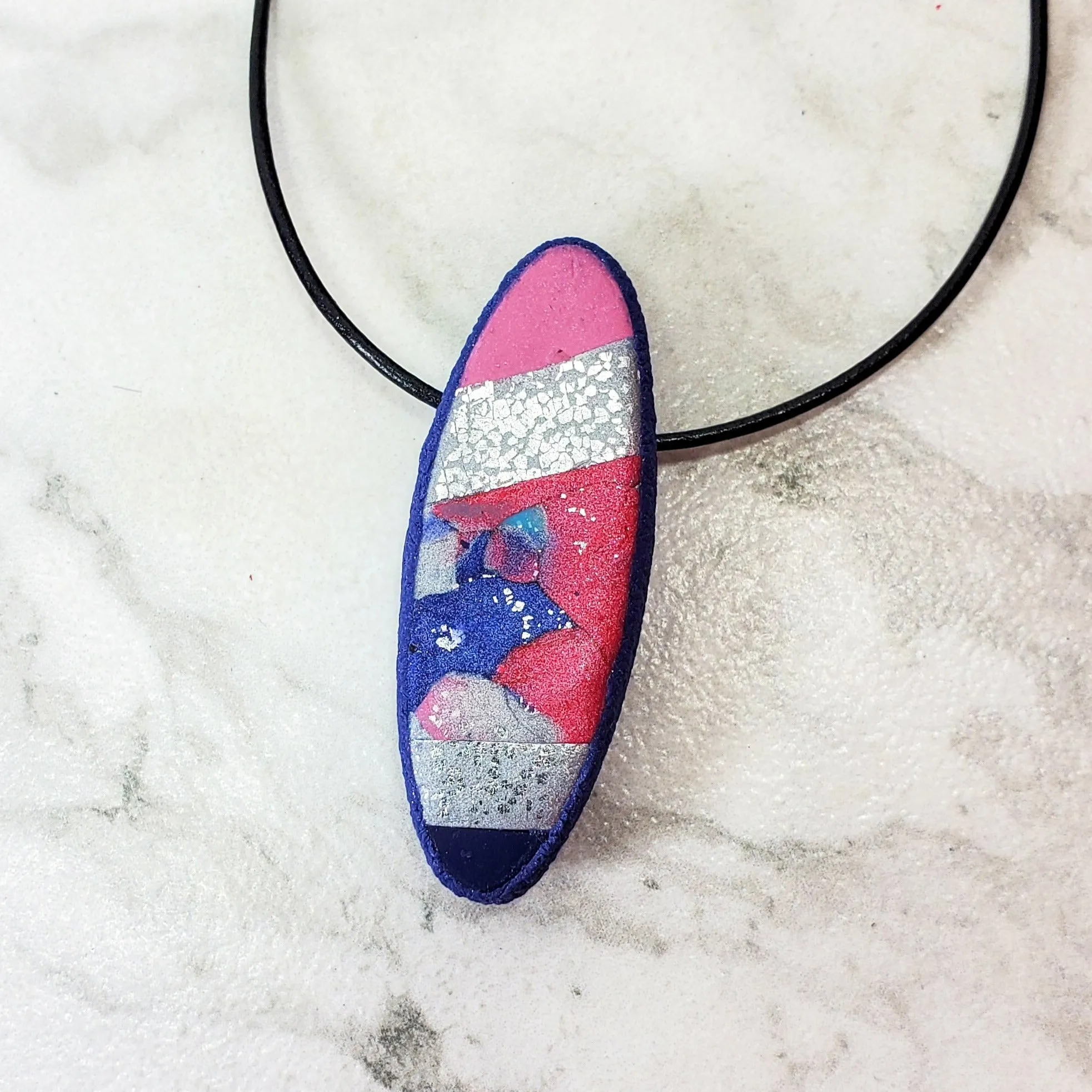 Long Oval Pendant - Very Peri