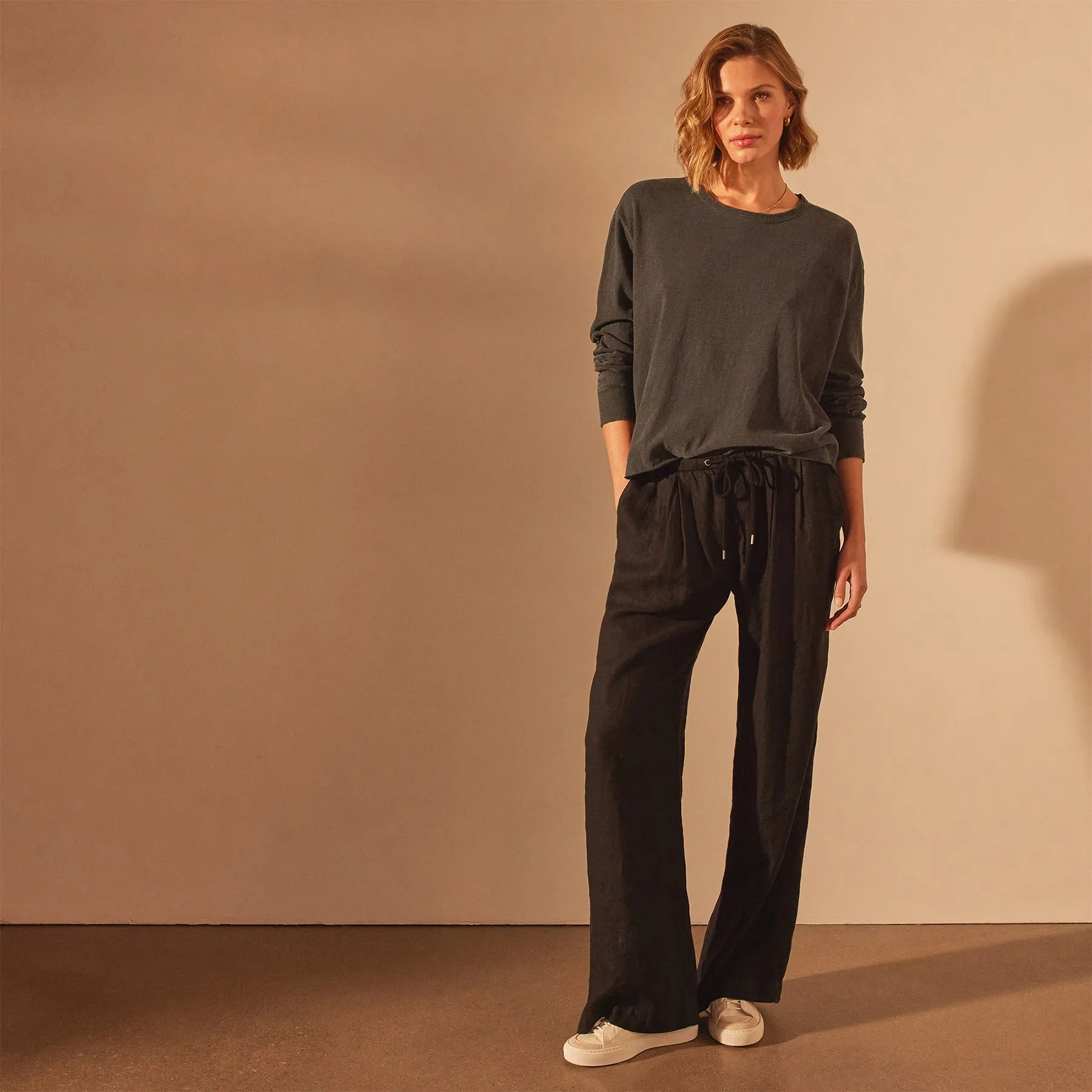 Long Sleeve Boxy Tee - Magma Pigment