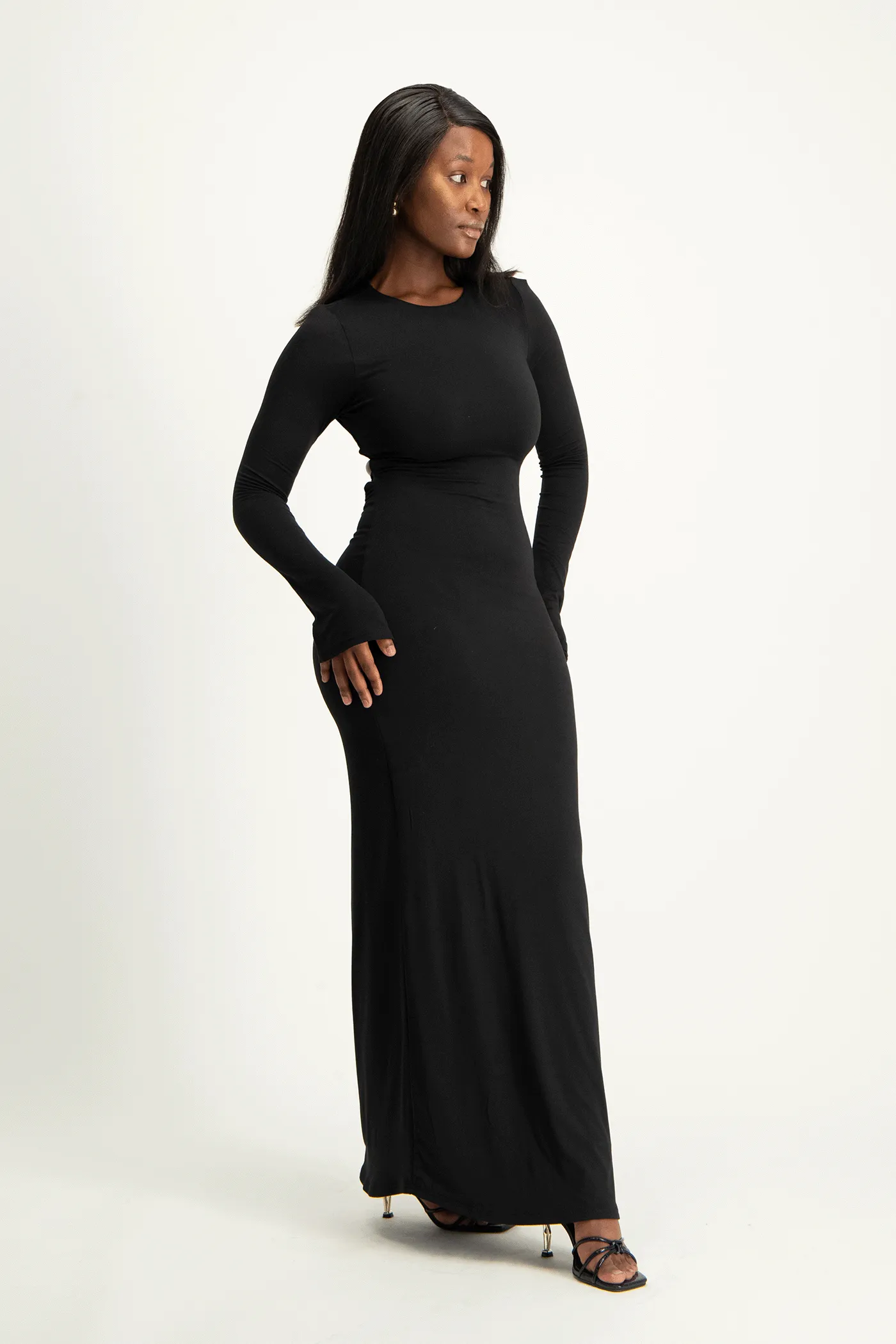 Long Sleeve Tie Back Lounge Maxi Dress