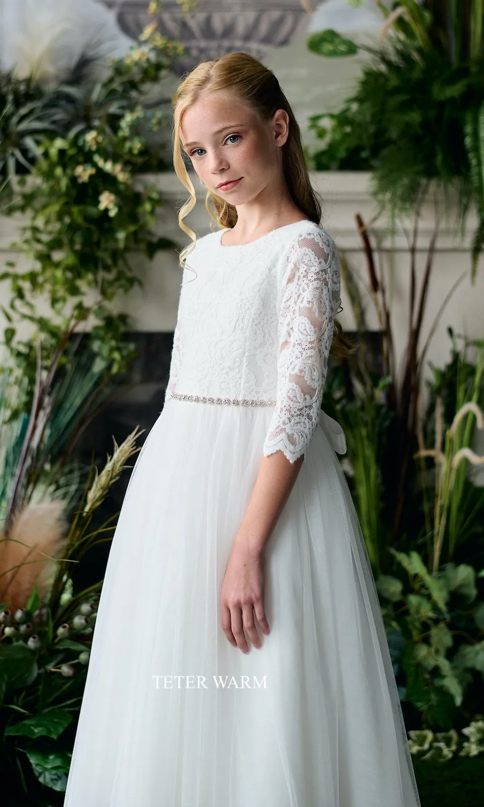 Long Sleeve Tulle Dress ES14