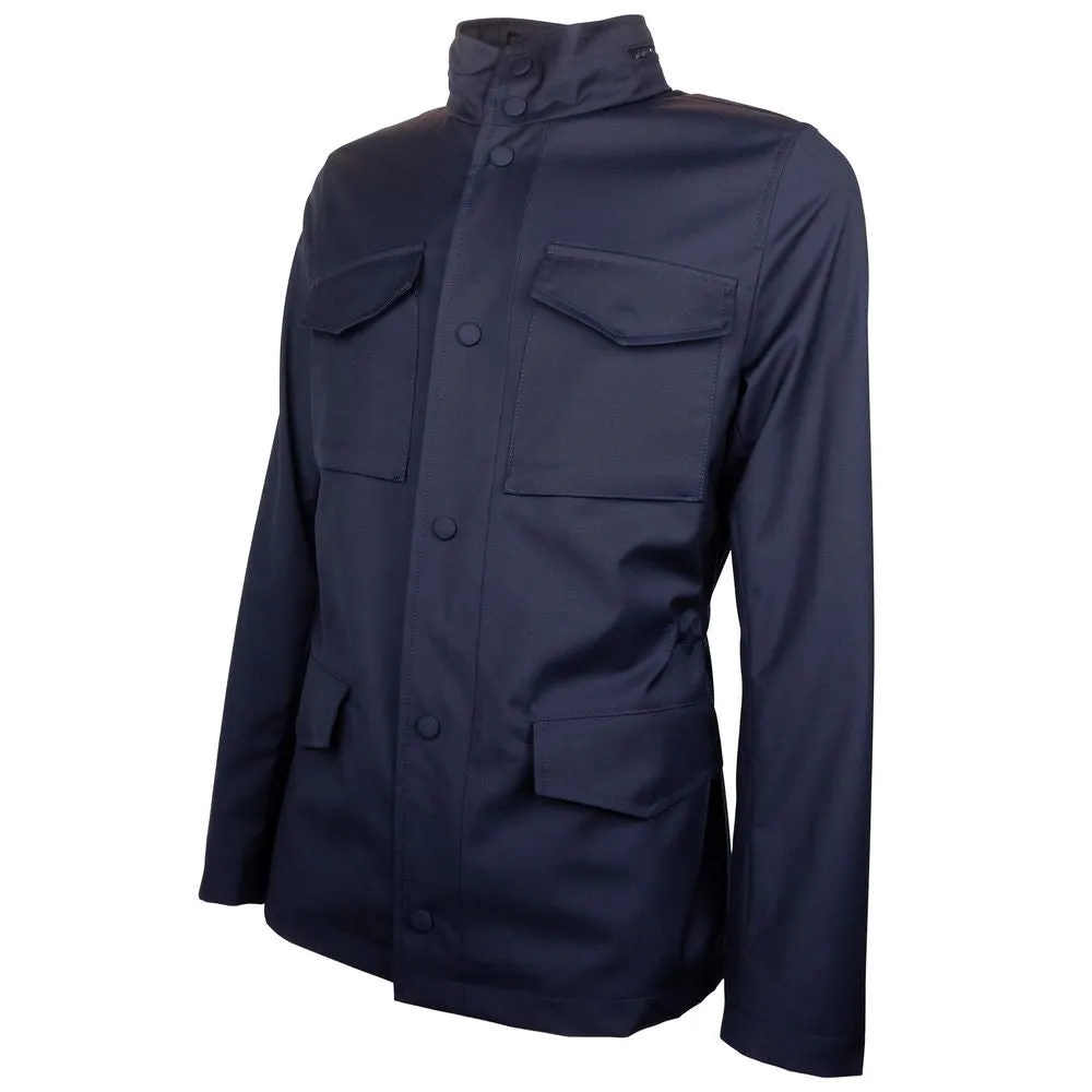 Made in Italy Blue Wool Jacket