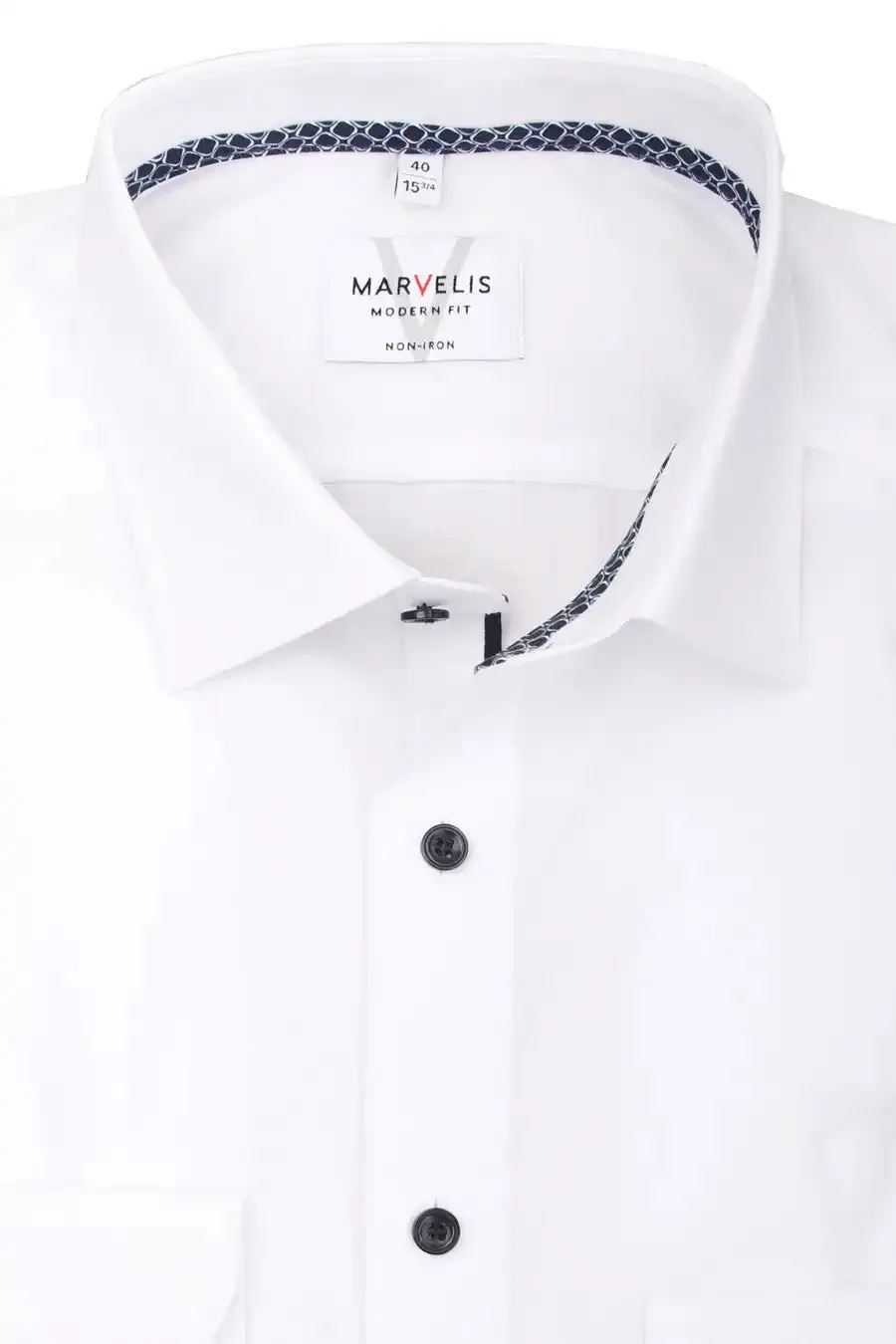 Marvelis Mens LS Dress Shirt Modern Fit 7200/54/00 White