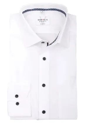 Marvelis Mens LS Dress Shirt Modern Fit 7200/54/00 White