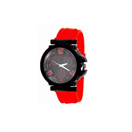 Mens Black Red Watch