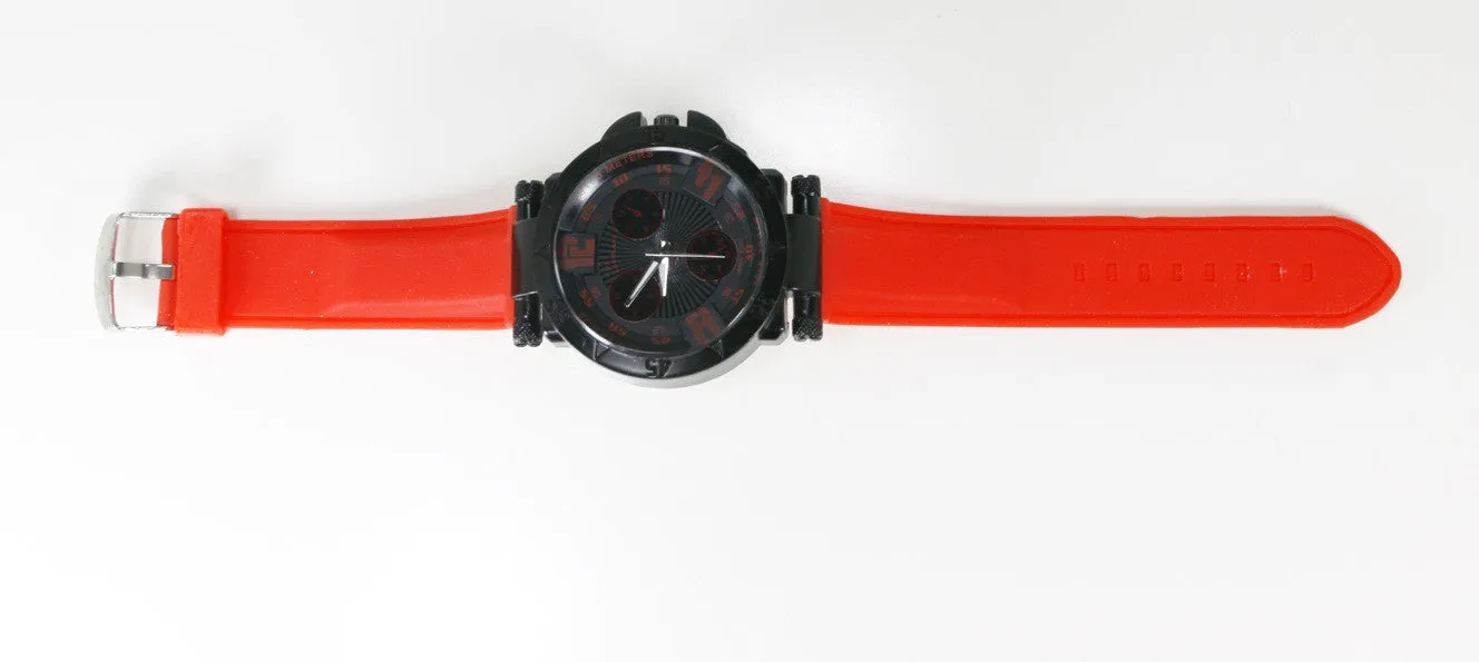 Mens Black Red Watch