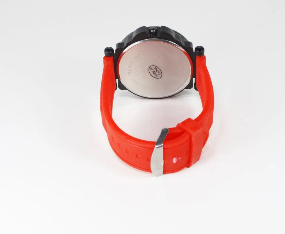 Mens Black Red Watch