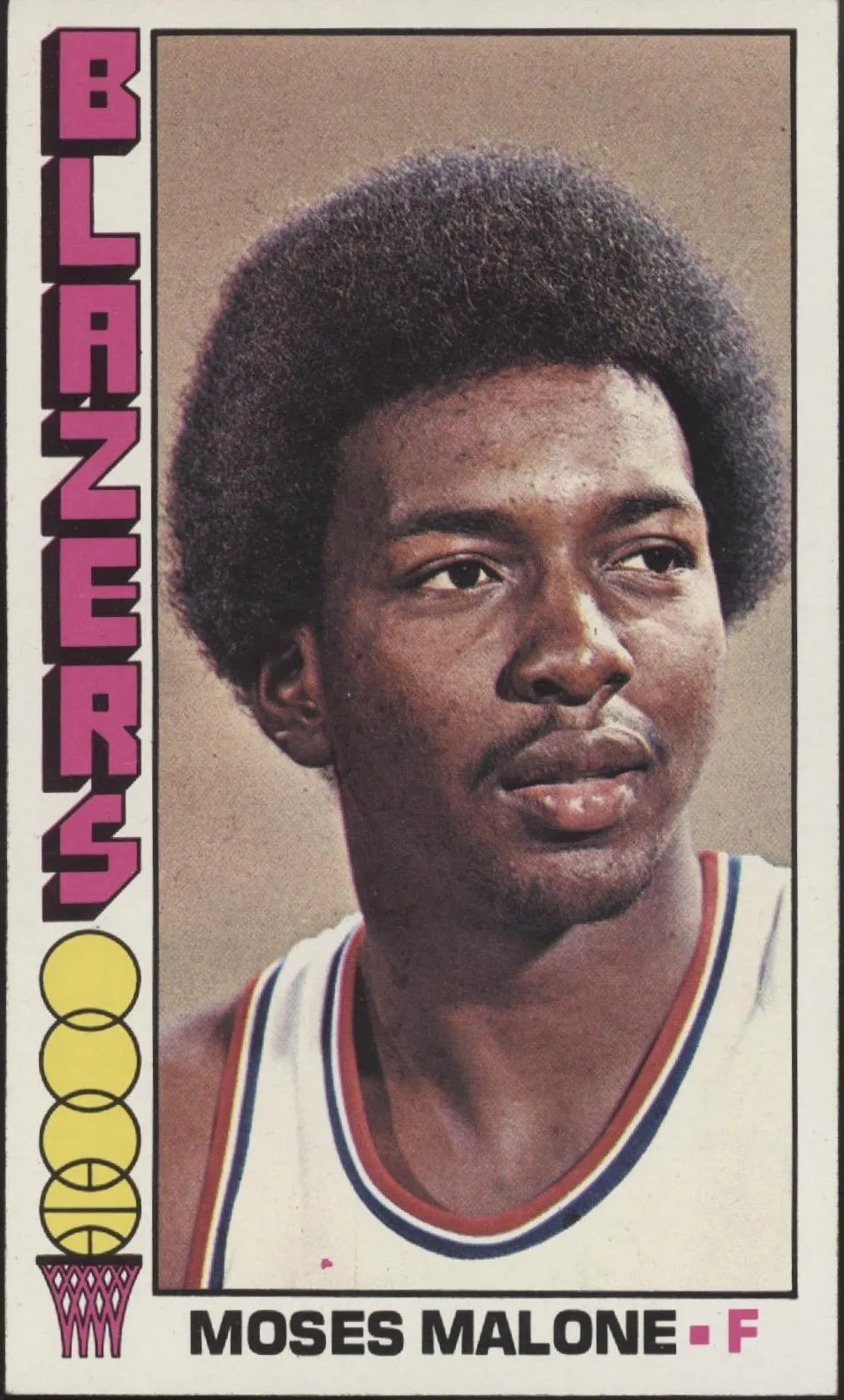 Moses Malone 1976-77 Topps Oversized #101 Portland Trail Blazers EX
