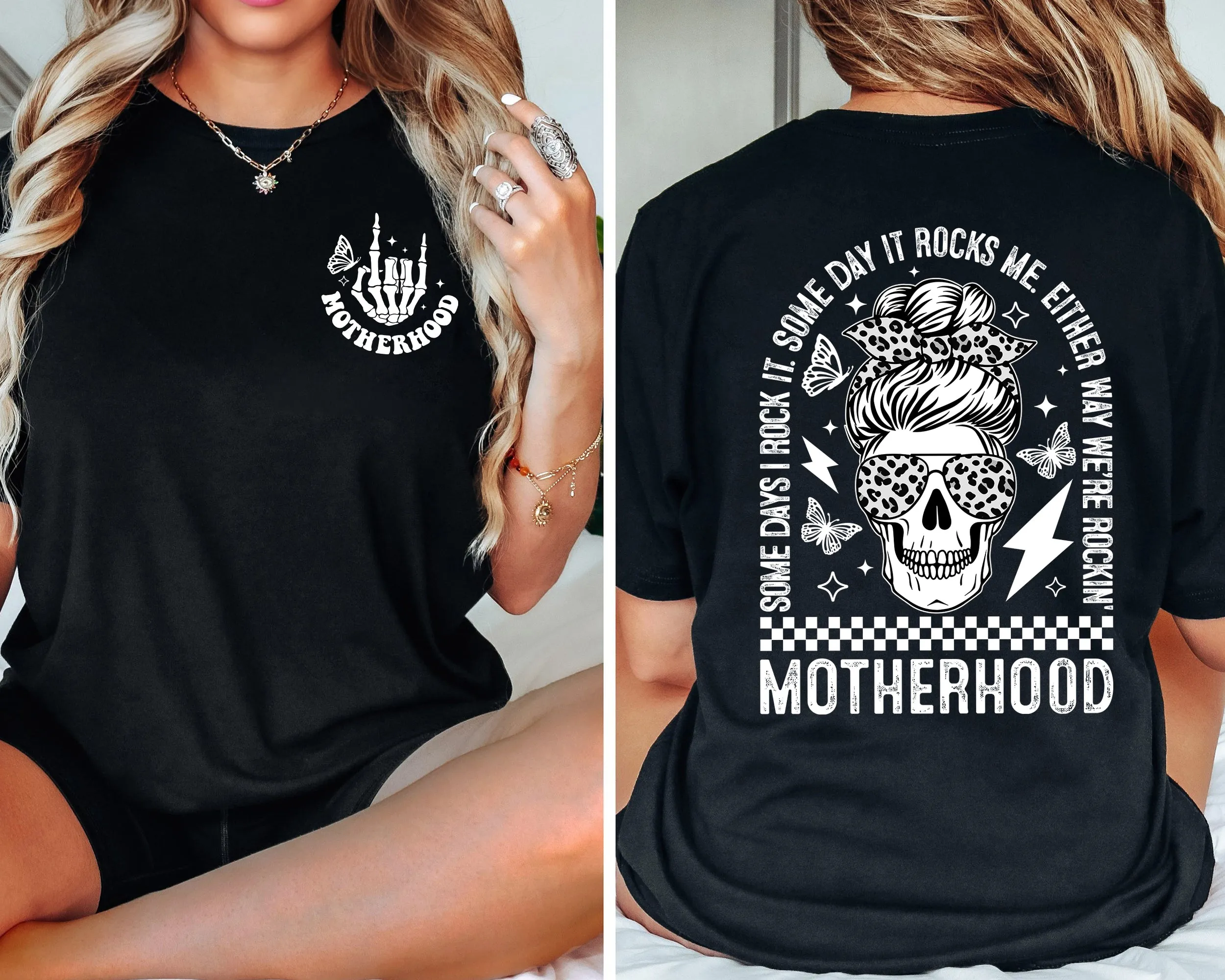 Motherhood Sometimes I Rock It Sometimes It Rocks Me Shirt, Mama Shirt, Mom Shirt, Rocker Mom Gifts, Mothers Day Gift Shirt, Rocker Mama Tee