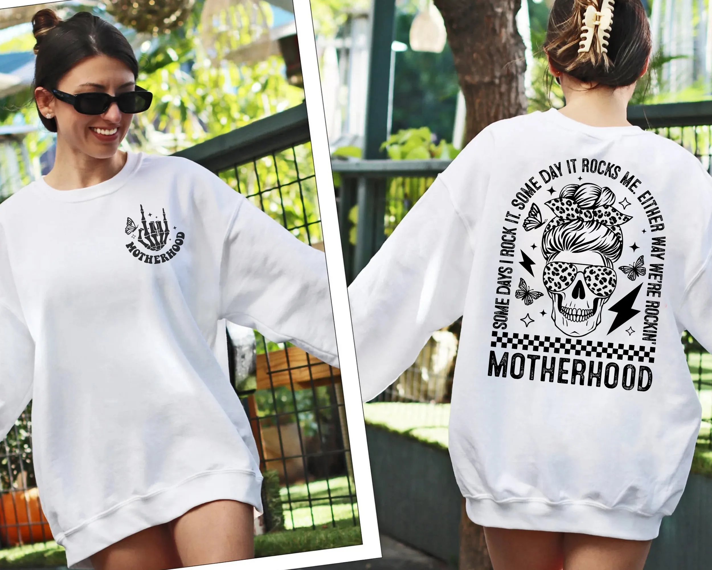 Motherhood Sometimes I Rock It Sometimes It Rocks Me Sweatshirt, Mama Shirt, Mom Shirt, Rocker Mom Gifts, Mothers Day Gift Shirt, Rocker Mama Tee