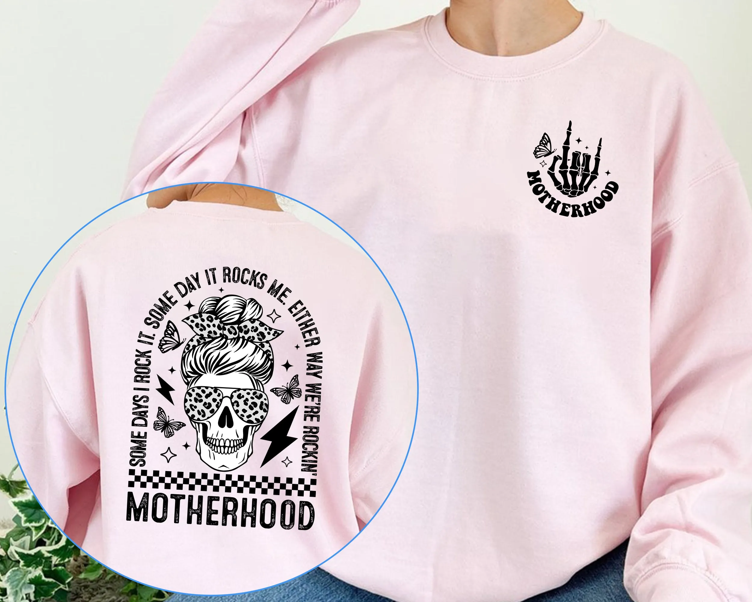 Motherhood Sometimes I Rock It Sometimes It Rocks Me Sweatshirt, Mama Shirt, Mom Shirt, Rocker Mom Gifts, Mothers Day Gift Shirt, Rocker Mama Tee