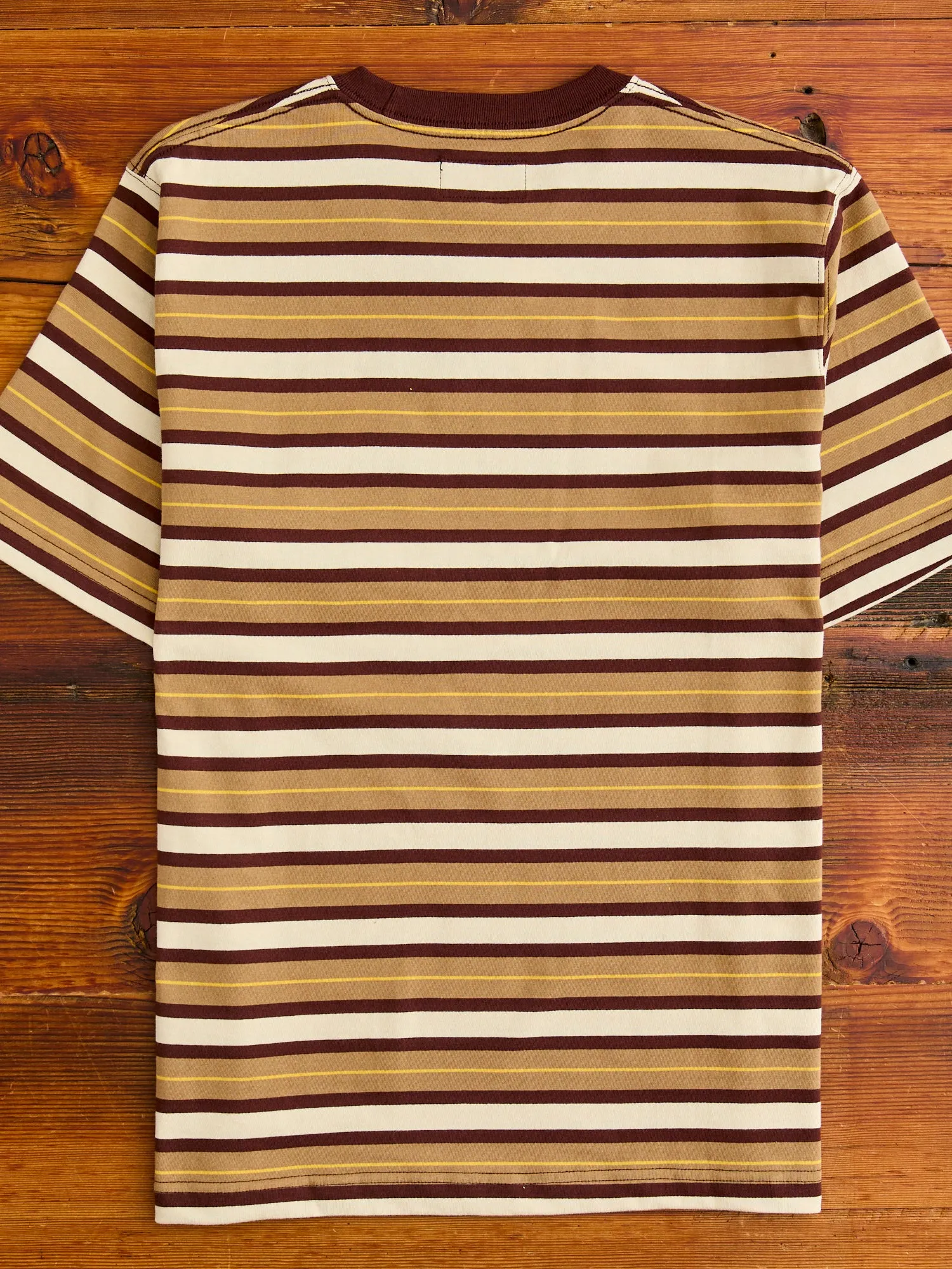 Multistripe Pocket T-Shirt in Light Brown
