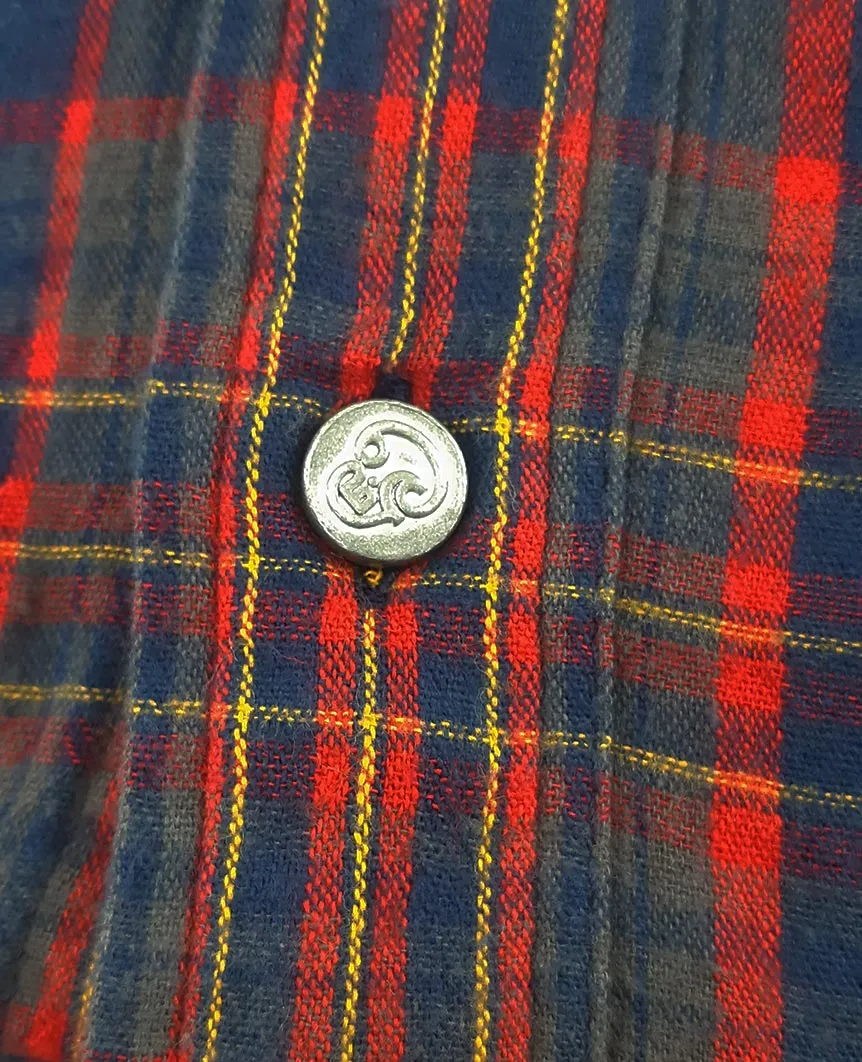 N°5 Classic Buttondown Collar LS Navy Red