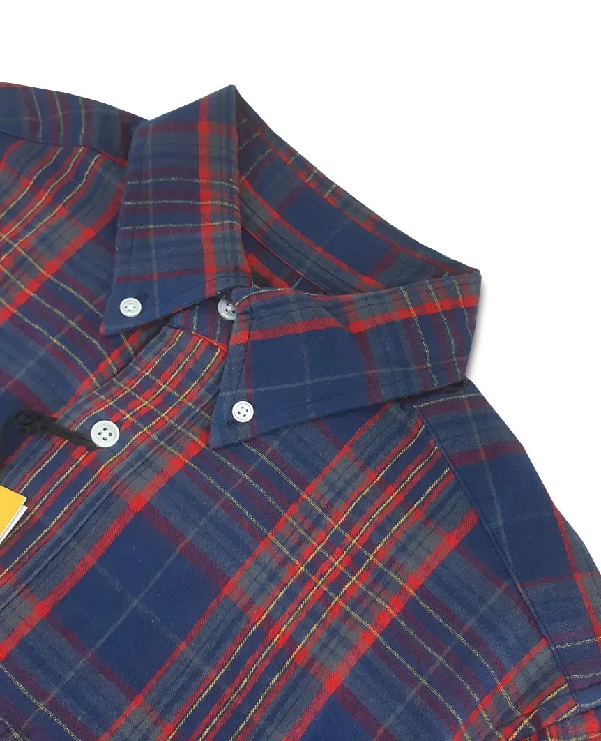 N°5 Classic Buttondown Collar LS Navy Red