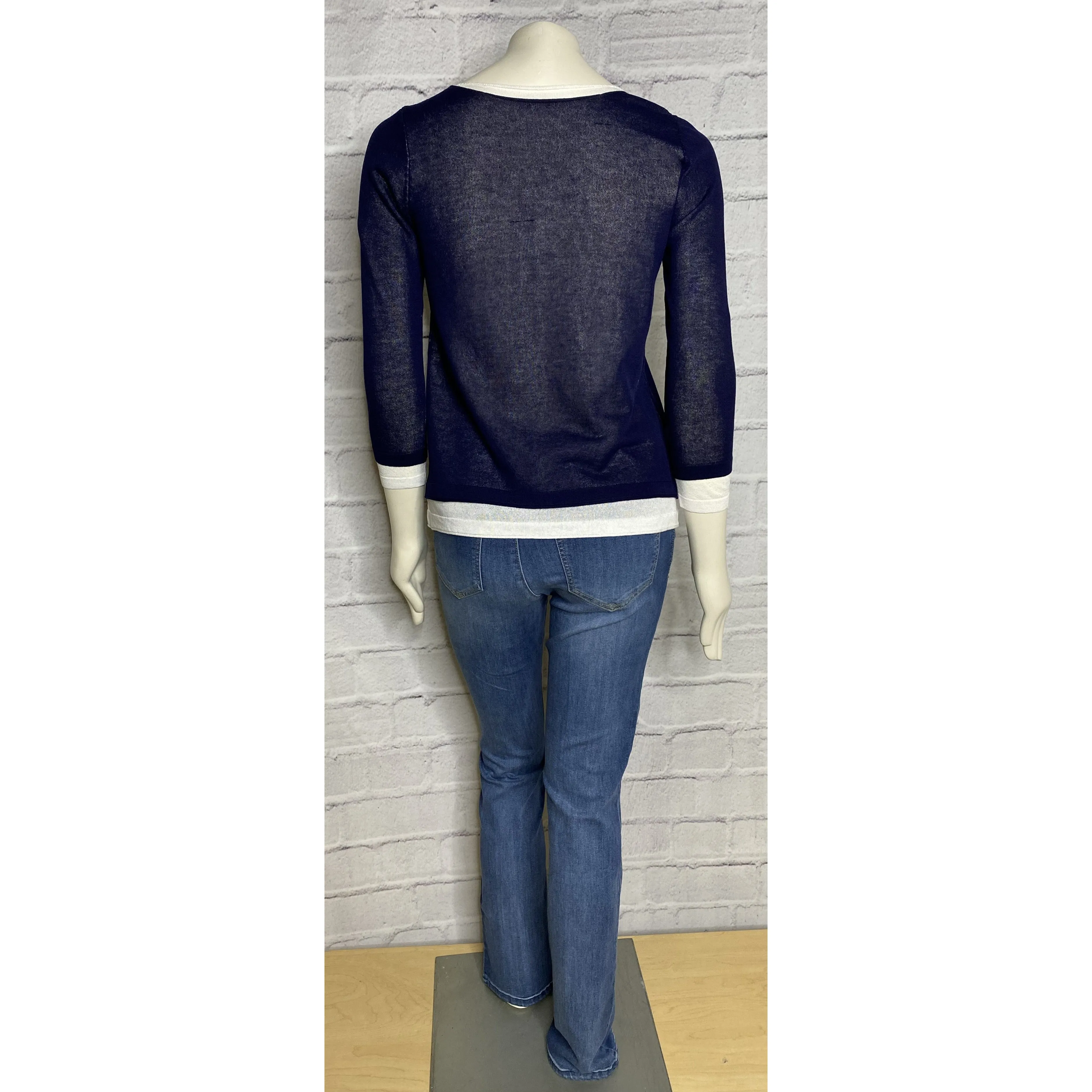 Navy Layered Spring Sweater