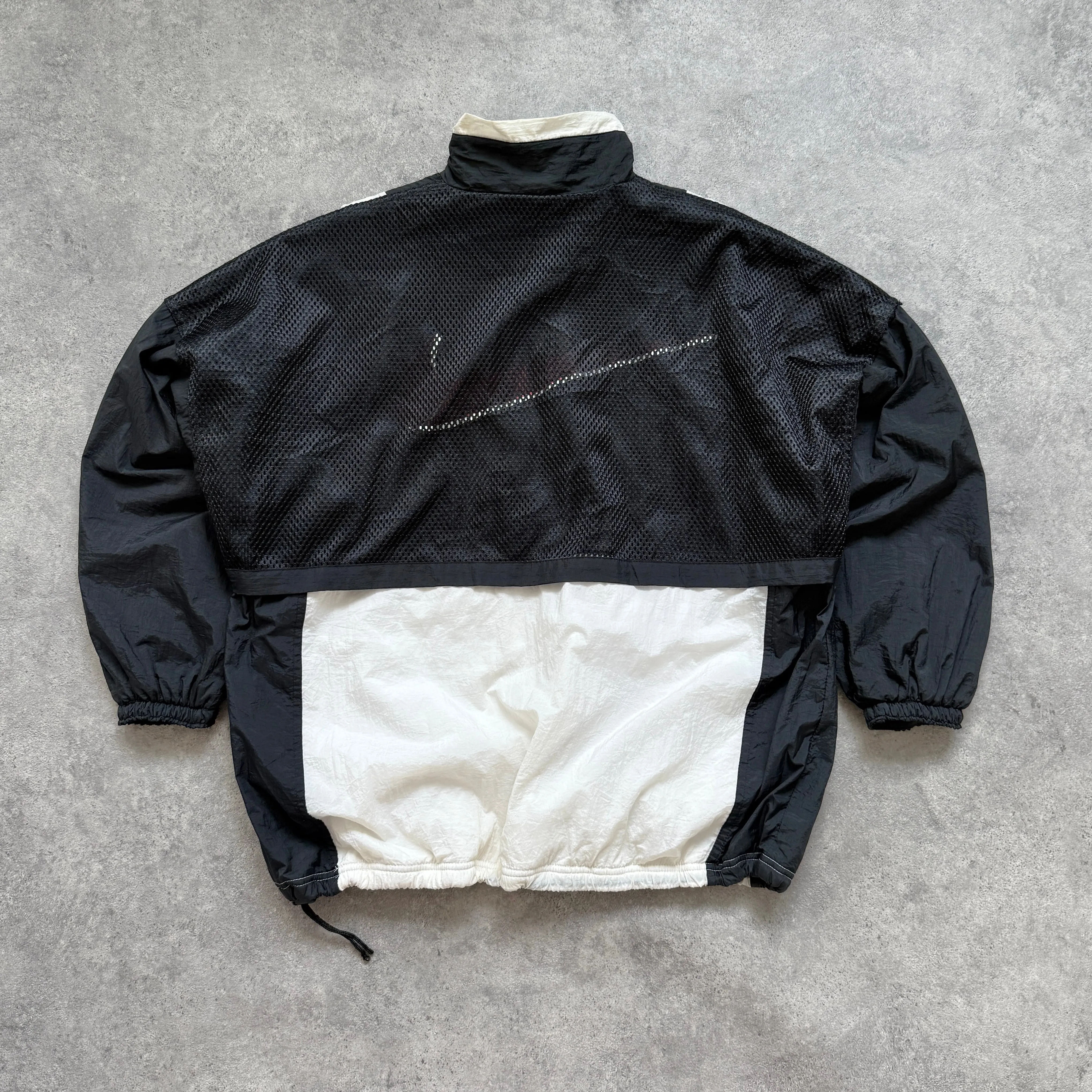 Nike 1990s 1/4 zip technical mesh lightweight shell jacket (L)