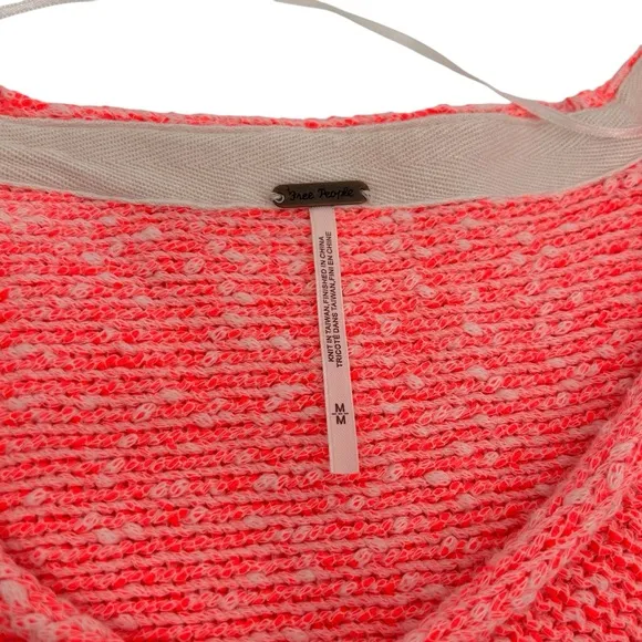 NWOT Free People bright lights hot pink oversized sweater size medium