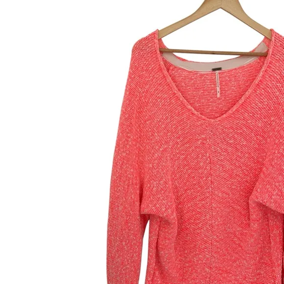 NWOT Free People bright lights hot pink oversized sweater size medium
