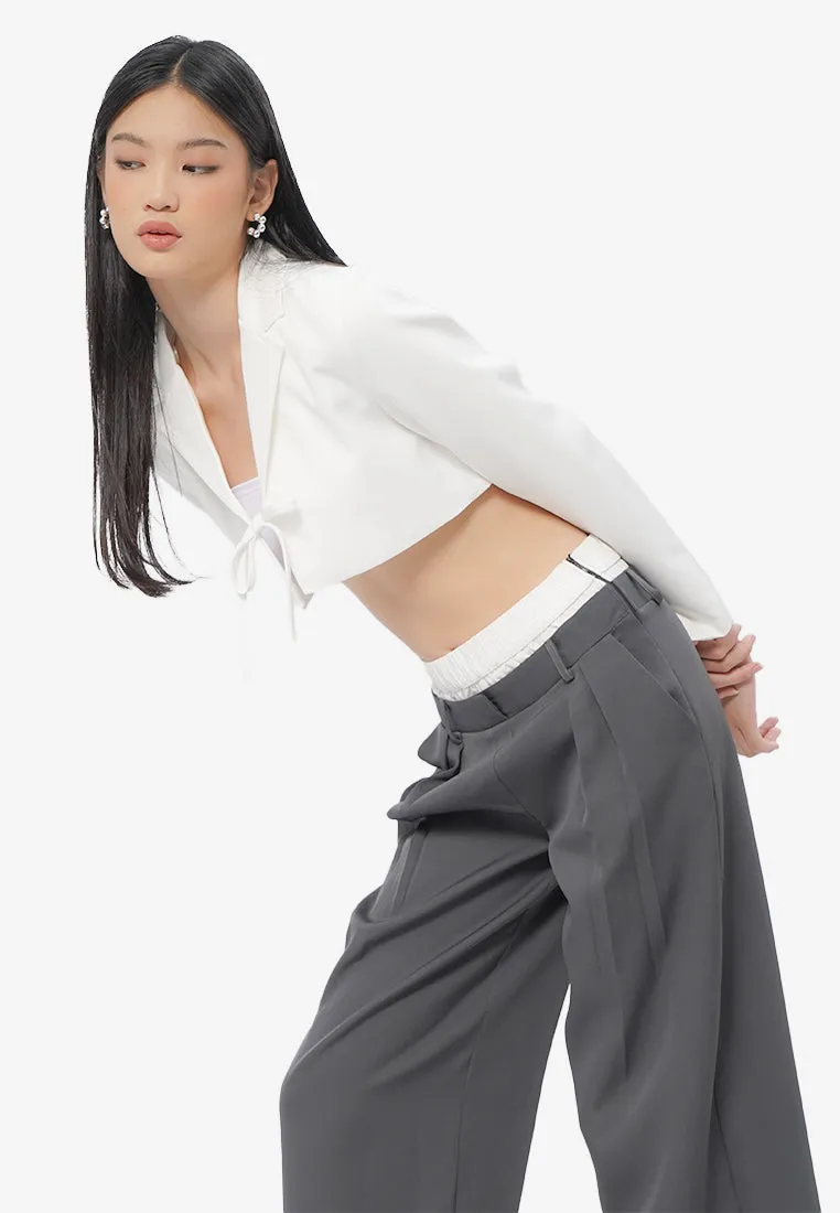Open Blazer with Bow Details