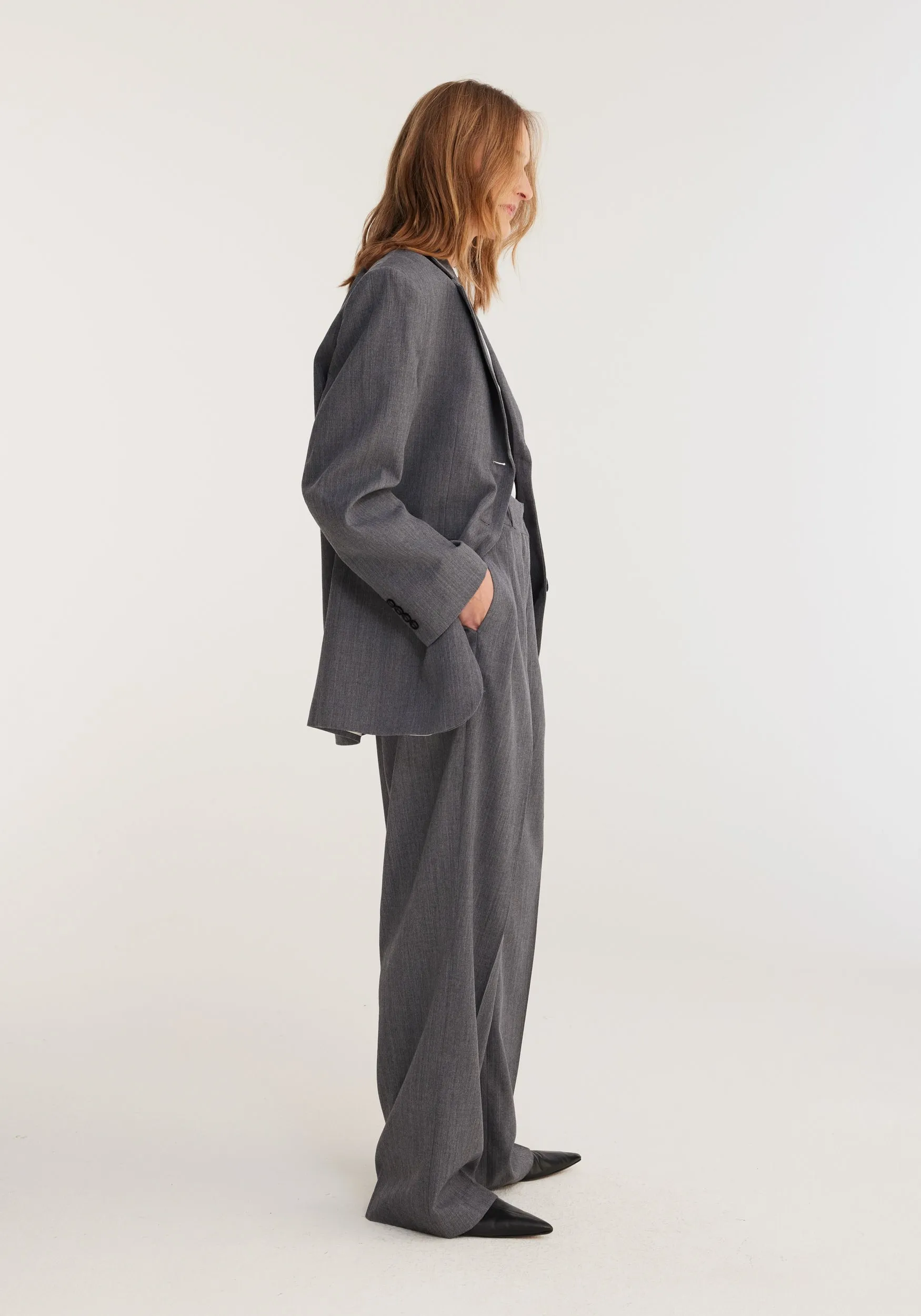 Oversized blazer | grey melange