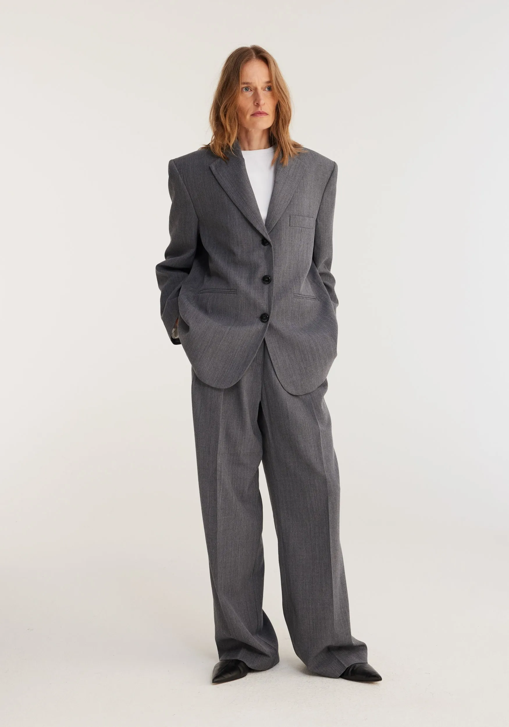 Oversized blazer | grey melange