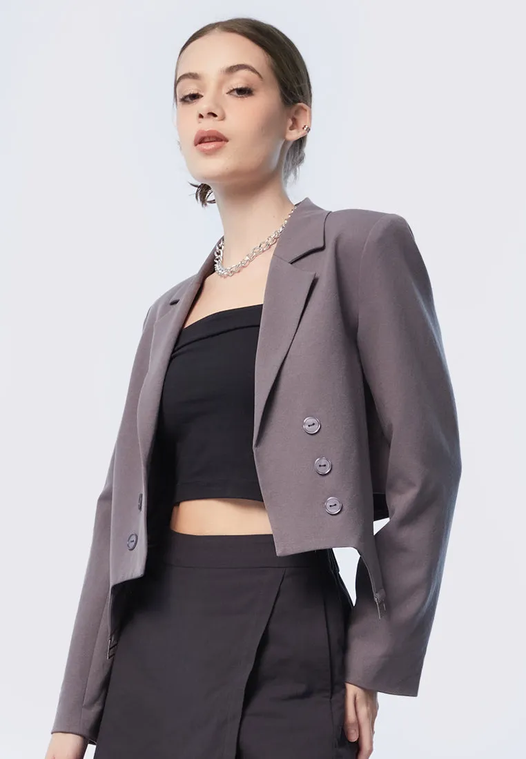 Oversized Blazer with Asymmetric Hem