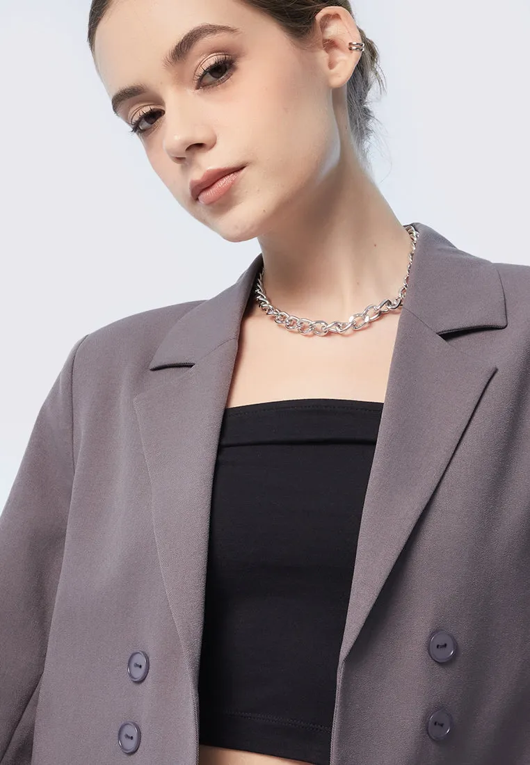 Oversized Blazer with Asymmetric Hem