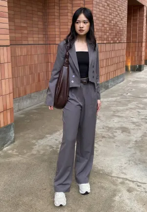 Oversized Blazer with Asymmetric Hem