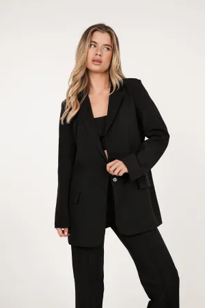 Oversized blazer zwart met lange mouwen - Ariane