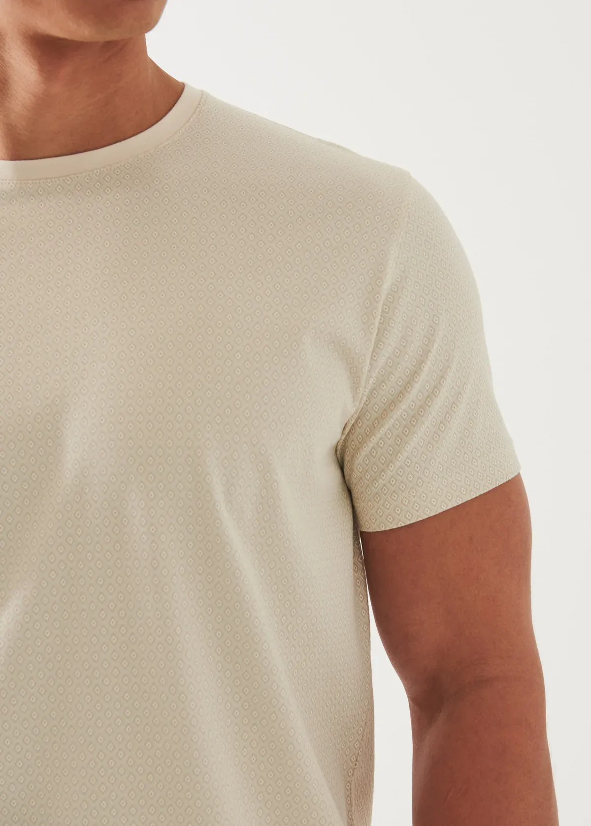 Patrick Assaraf Crew Knit T-Shirt- Safari