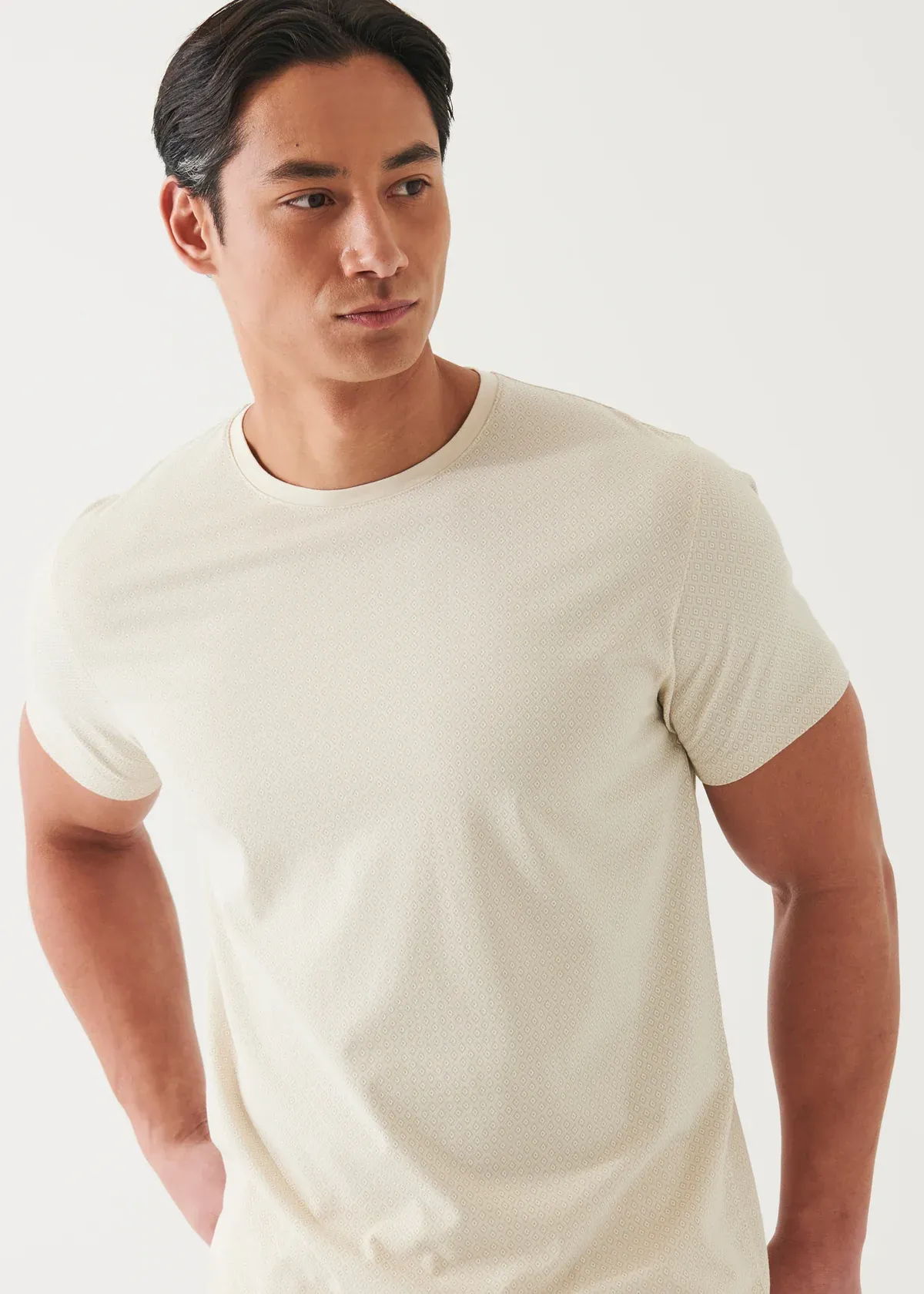 Patrick Assaraf Crew Knit T-Shirt- Safari