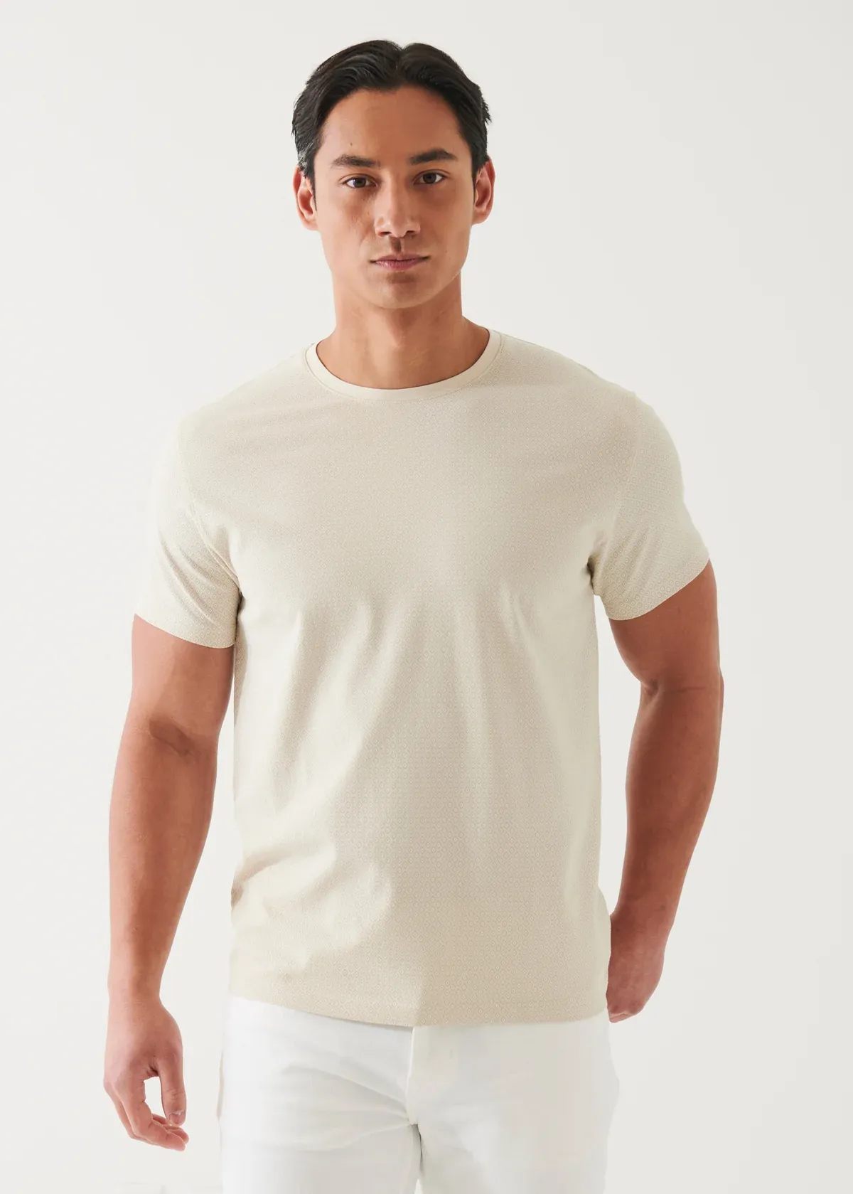 Patrick Assaraf Crew Knit T-Shirt- Safari