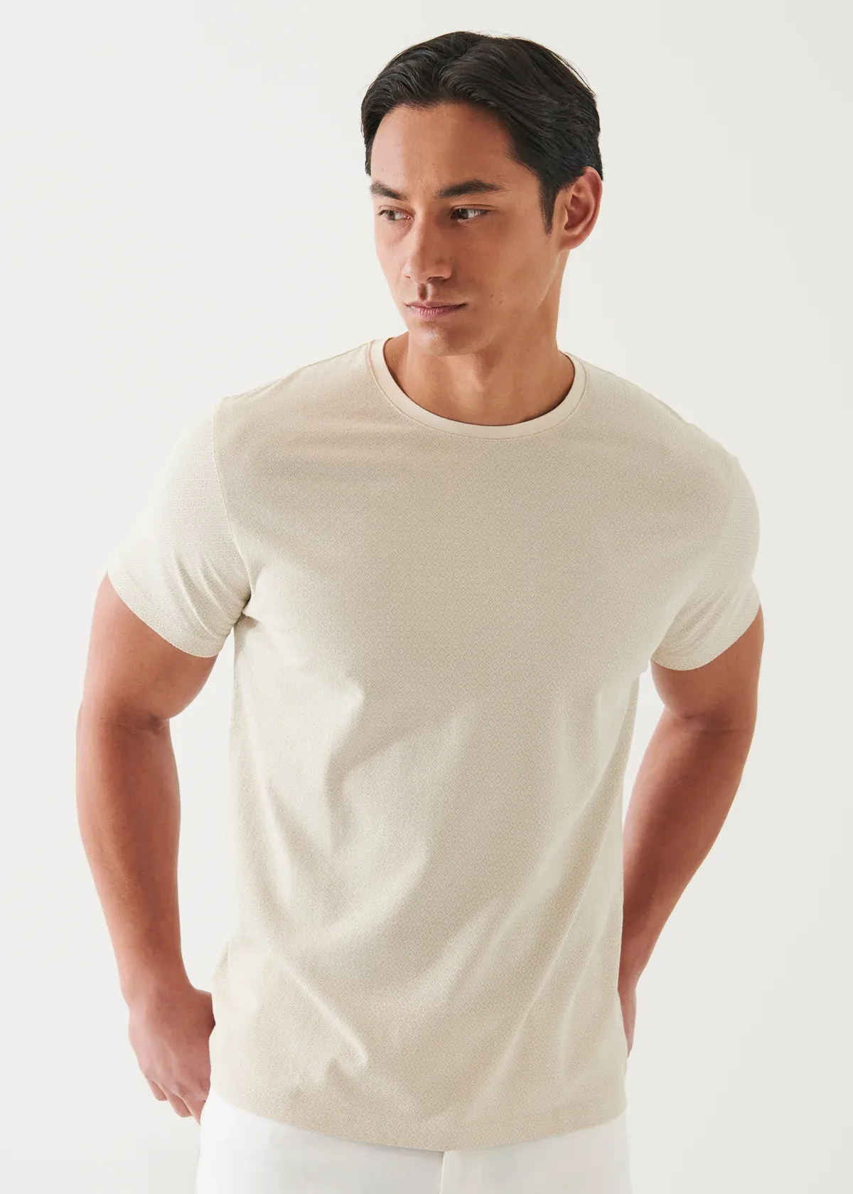 Patrick Assaraf Crew Knit T-Shirt- Safari