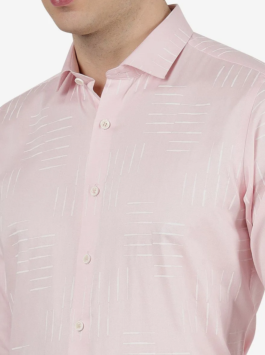 Pink Printed Slim Fit Party Wear Shirt | Greenfibre