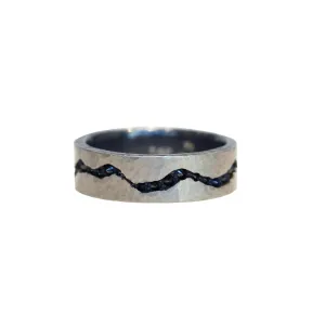 Platinum Inverted Black Diamond Band